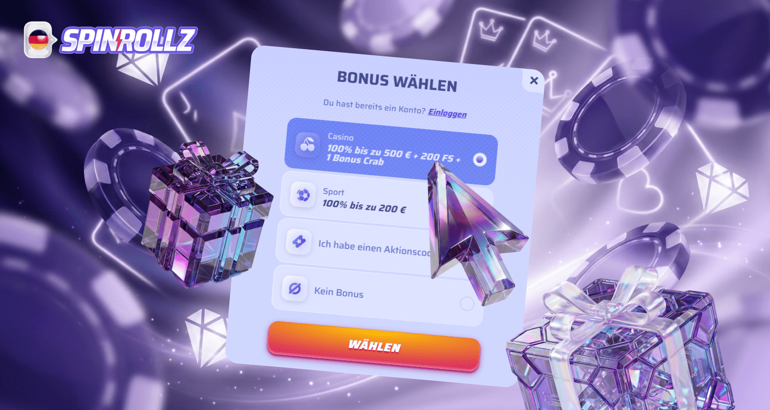 nachdem Sie sich im Spinrollz Casino registriert haben, können Sie einen Bonus erhalten