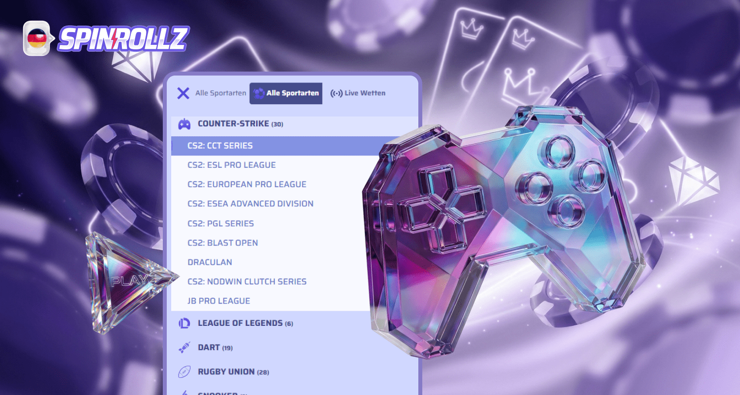 eSports-Wetten sind auf Spinrollz sehr beliebt