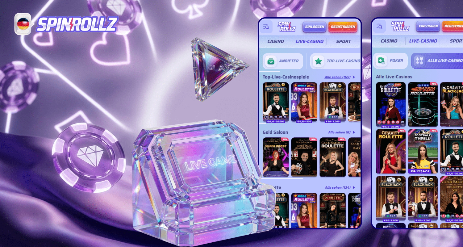 in der Spinrollz Casino Mobile App können Sie Live-Spiele spielen