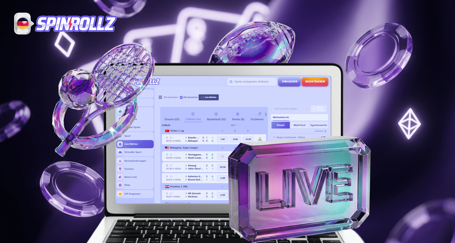 Live-Sportwetten sind auf der Spinrollz-Website sehr beliebt