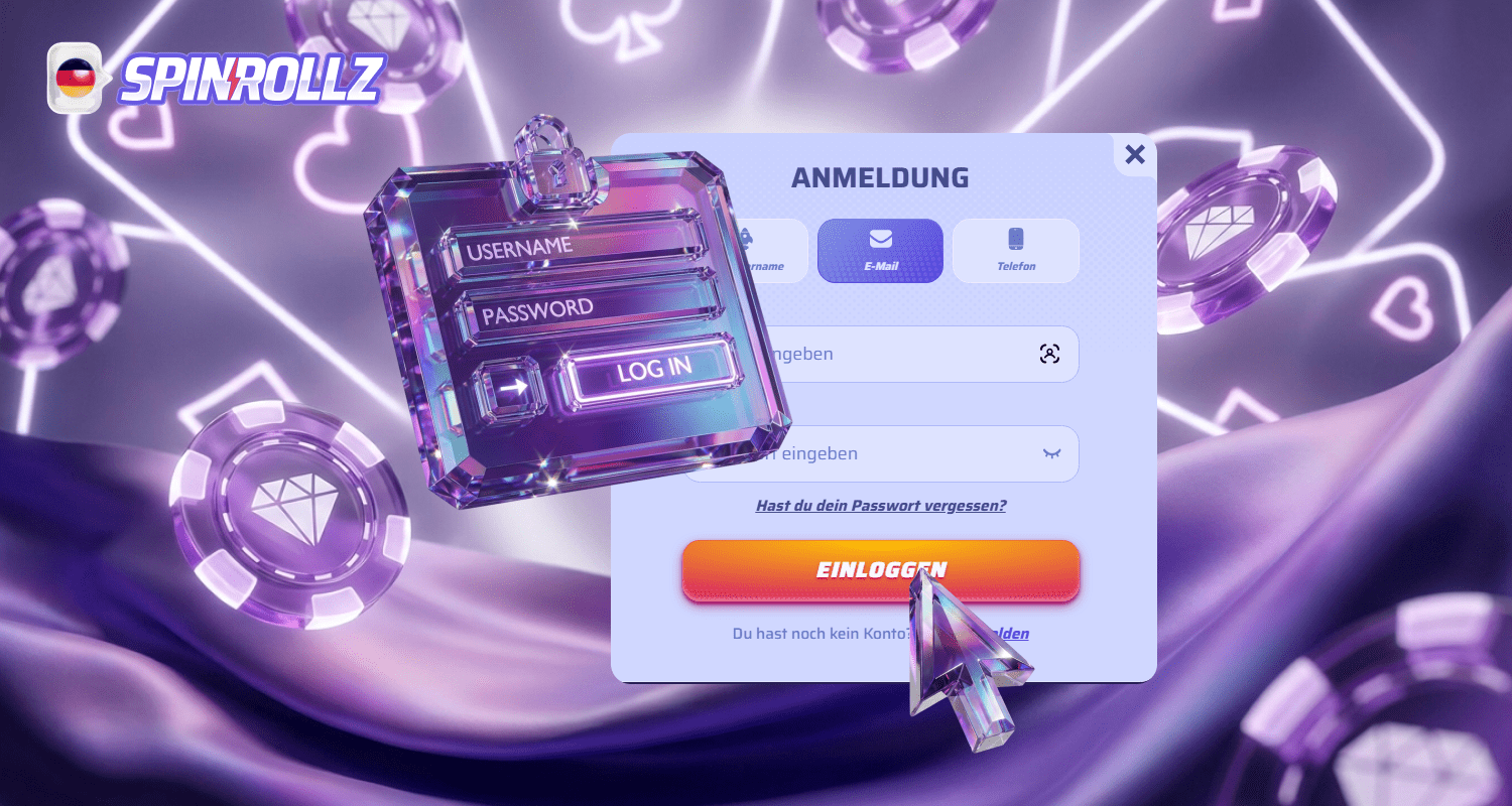 Bei Online Casinos in Deutschland ist Spinrollz einfach auf Ihr Konto einzuloggen