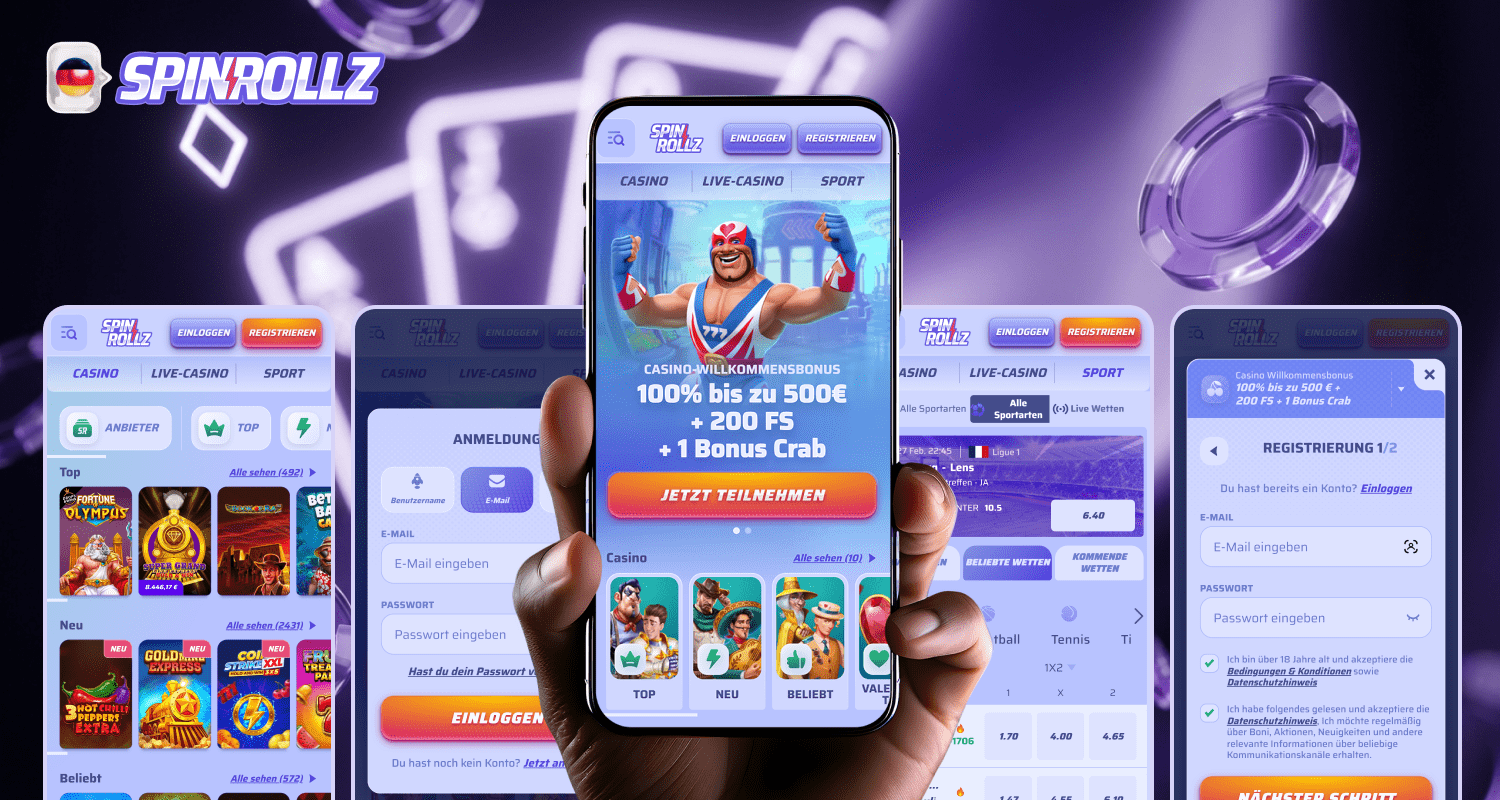 Sie können von Spinrollz Mobile App spielen