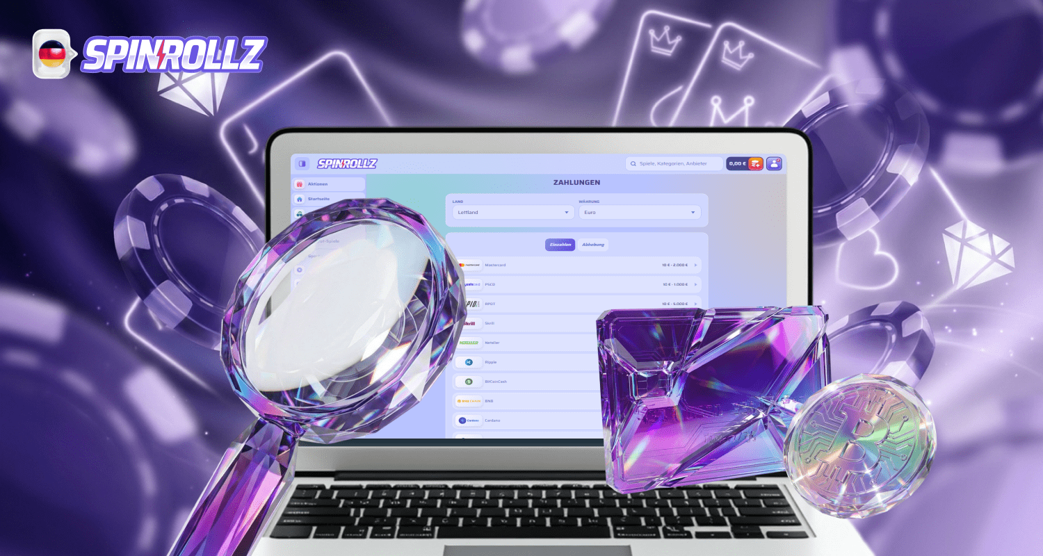 in Spinrollz können Sie eine geeignete Zahlungsmethode auswählen